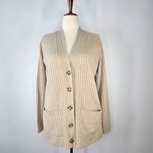GAP Women’s Ribbed Knit Button Front Cardigan NWOT Size S Tall